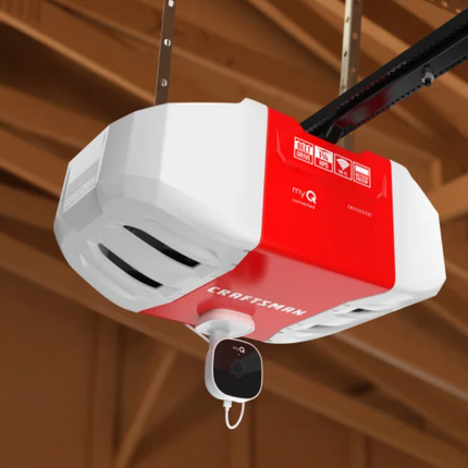 Craftsman, 1-1/4HP Smart Garage Door Opener, Battery Backup and Camera, White