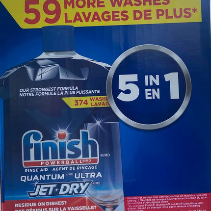 Finish Quantum Ultra Jet Dry Rinse Aid, 374 Washes, 1.12 L