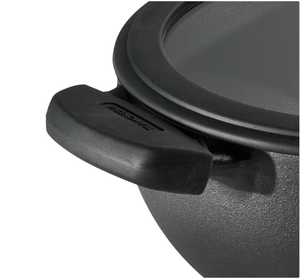 Tramontina , 3-piece Cast Iron 7-quart Deep Kadai & Flat Tawa Cookware Set , Black