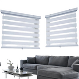 ITY CDNW-1 46 Olivia Stone Cordless Polyester Zebra Day-Night Blind 46"x84" in White