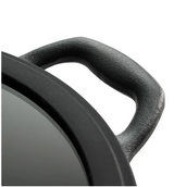 Tramontina , 3-piece Cast Iron 7-quart Deep Kadai & Flat Tawa Cookware Set , Black