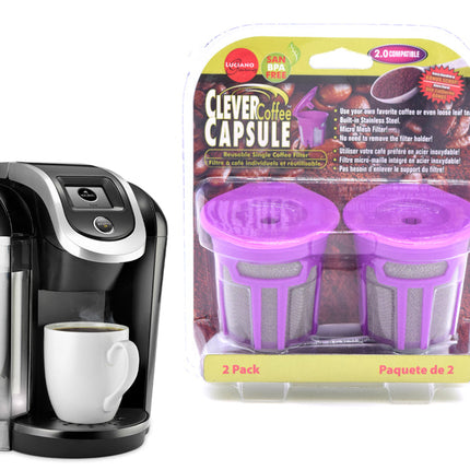 LUCIANO GOURMET Clever Coffee Capsules 2 Pack for Keurig 2.0 - 70270