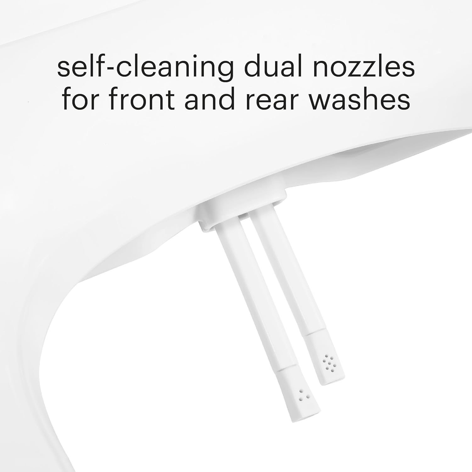 Brondell Bidet Toilet Seat Non-Electric Swash Seat, Fits Round Toilets, White – Dual Nozzle System