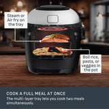 T-fal , Multicook Actifry, Multicooker & Air Fryer with Automatic Stirring Paddle, 6 L / 6.3 Qt. , Chrome