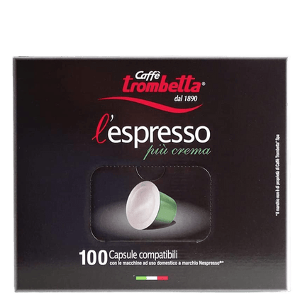 Caffè Trombetta Espresso Coffee Capsules, 100-pack , Black