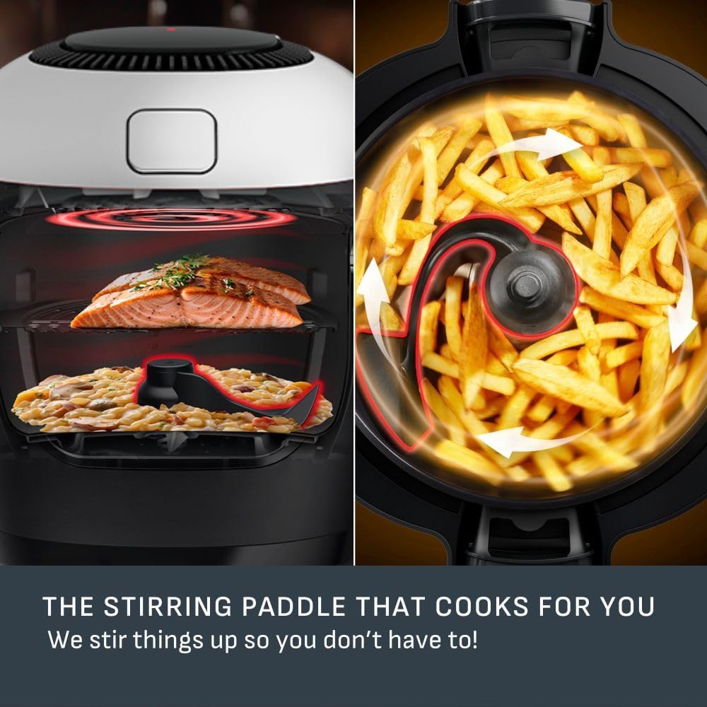 T-fal , Multicook Actifry, Multicooker & Air Fryer with Automatic Stirring Paddle, 6 L / 6.3 Qt. , Chrome