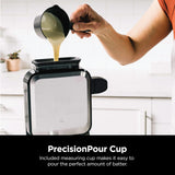 Ninja BW1001 NeverStick PRO Belgian Waffle Maker, Vertical Design, 5 Shade Settings, Black & Silver