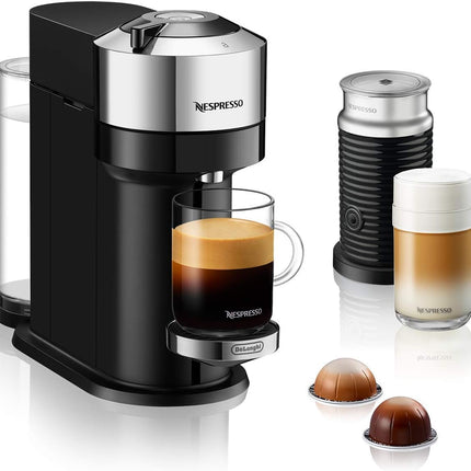 Nespresso Vertuo Next Coffee & Espresso Machine with Aeroccino3 Milk Frother – Chrome (ENV120CAE)