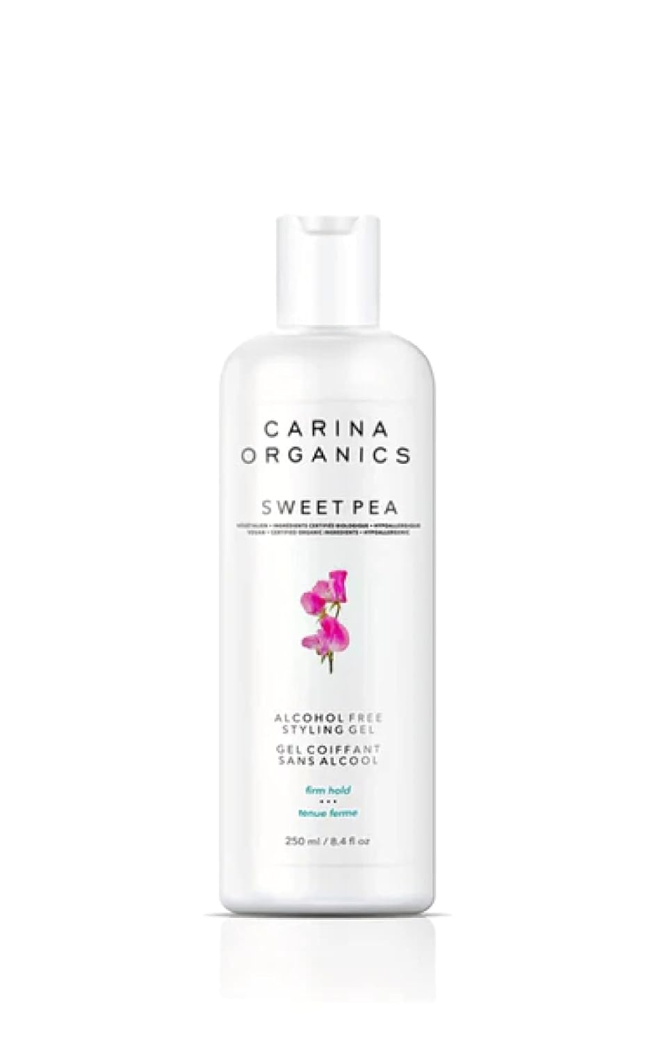 Carina Organics Sweet Pea Alcohol Free Styling Gel Firm Hold, 250ml, White