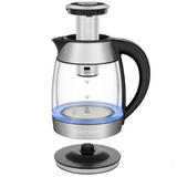 Chefman, Dual-Glass 1.7 L Cool-Touch Digital Kettle with Adjustable Temperature and Removable Tea Infuser, Silver