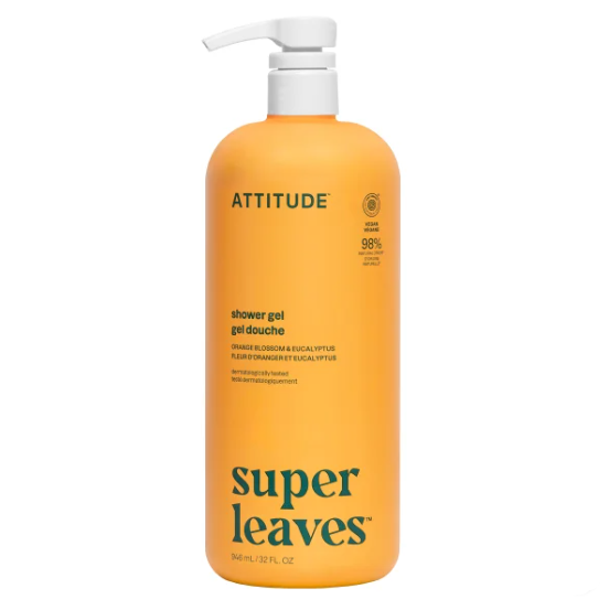 ATTITUDE ,Super Leaves Shower Gel Duo, 2 x 946 mL, Yellow
