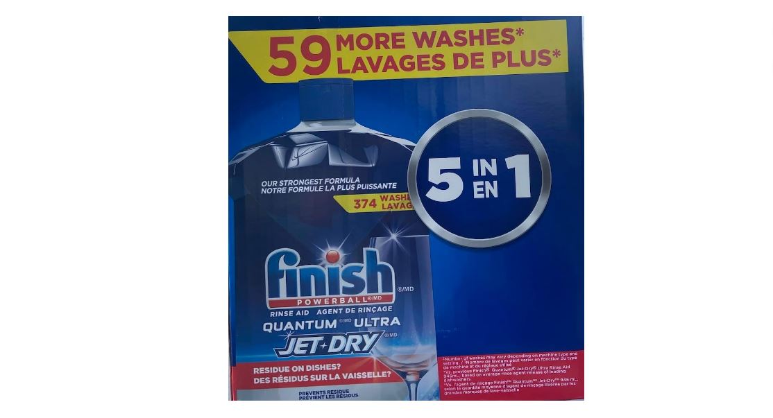 Finish , Quantum Ultra Jet Dry Rinse Aid 374 Washes 1.12 L , Blue